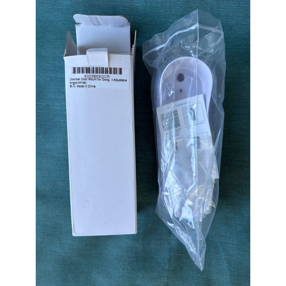 Adjustable Angle Doorbell Door Mount for Google Nest Doorbell Battery White